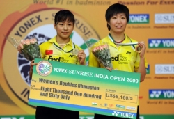 Ma Jin and partner Wang Xiao Li won the Yonex Sunrise India Open 2009.