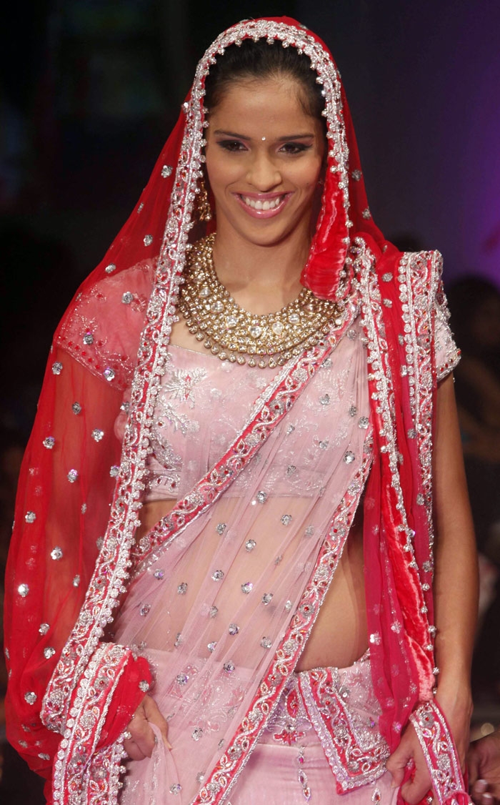 Saina Nehwal in beautiful Indian dress.