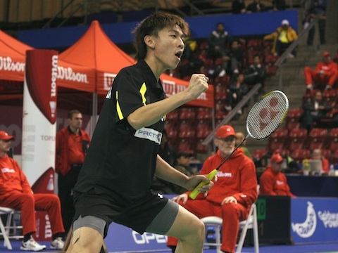 Tan Boon Heong in badminton play.
