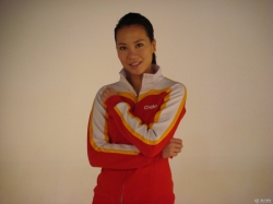 Picture of Zhang Jiewen in badminton uniform.
